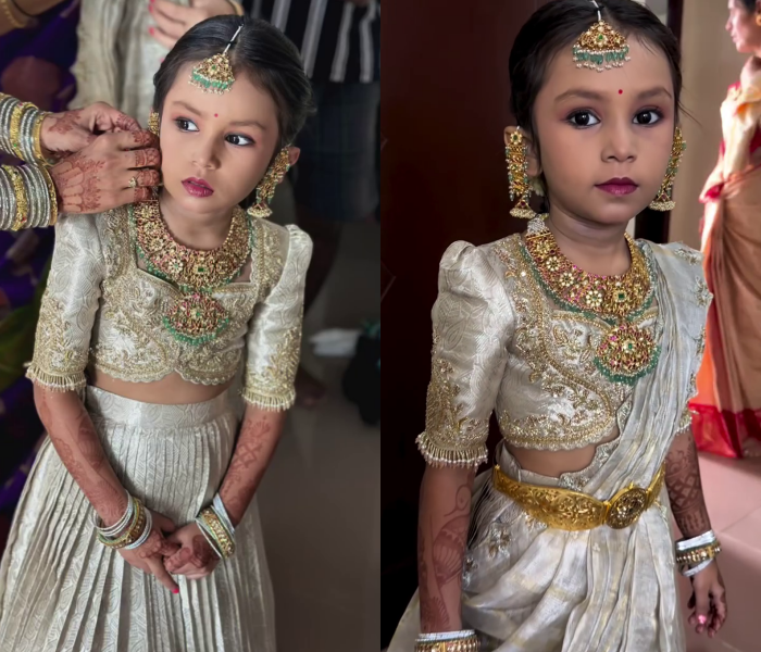 Kids Jewellery Styling For Silk Sarees By 'Vinodha Vinu'