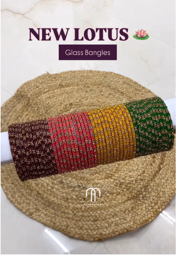 Lotus Glass Bangles From 'Mirdhu Art'