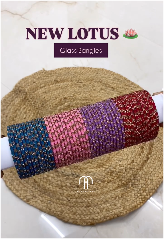 Lotus Glass Bangles From 'Mirdhu Art'