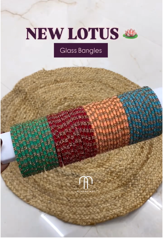 Lotus Glass Bangles From 'Mirdhu Art'