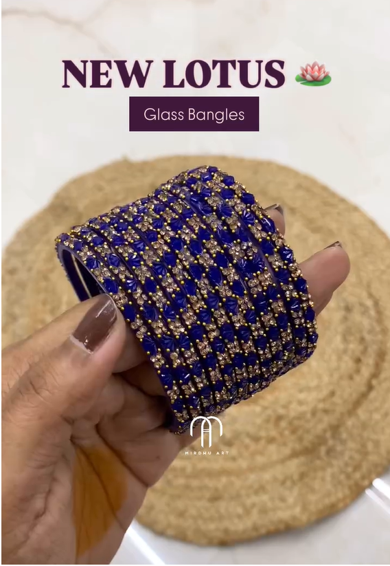 Lotus Glass Bangles From 'Mirdhu Art'