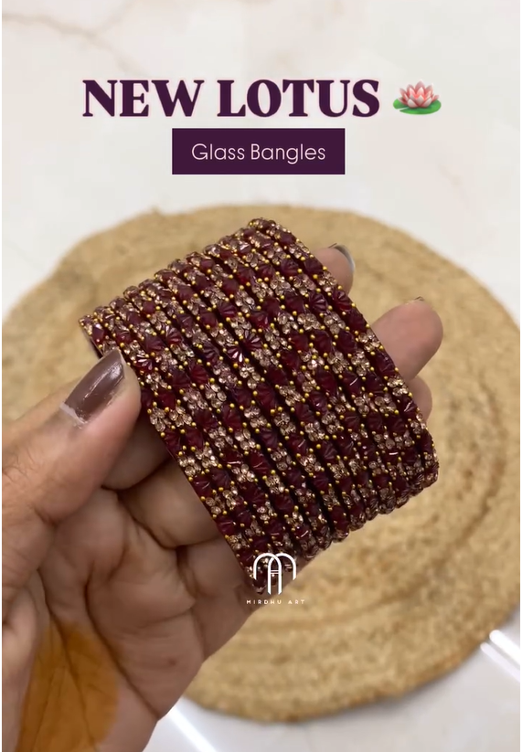 Lotus Glass Bangles From 'Mirdhu Art'