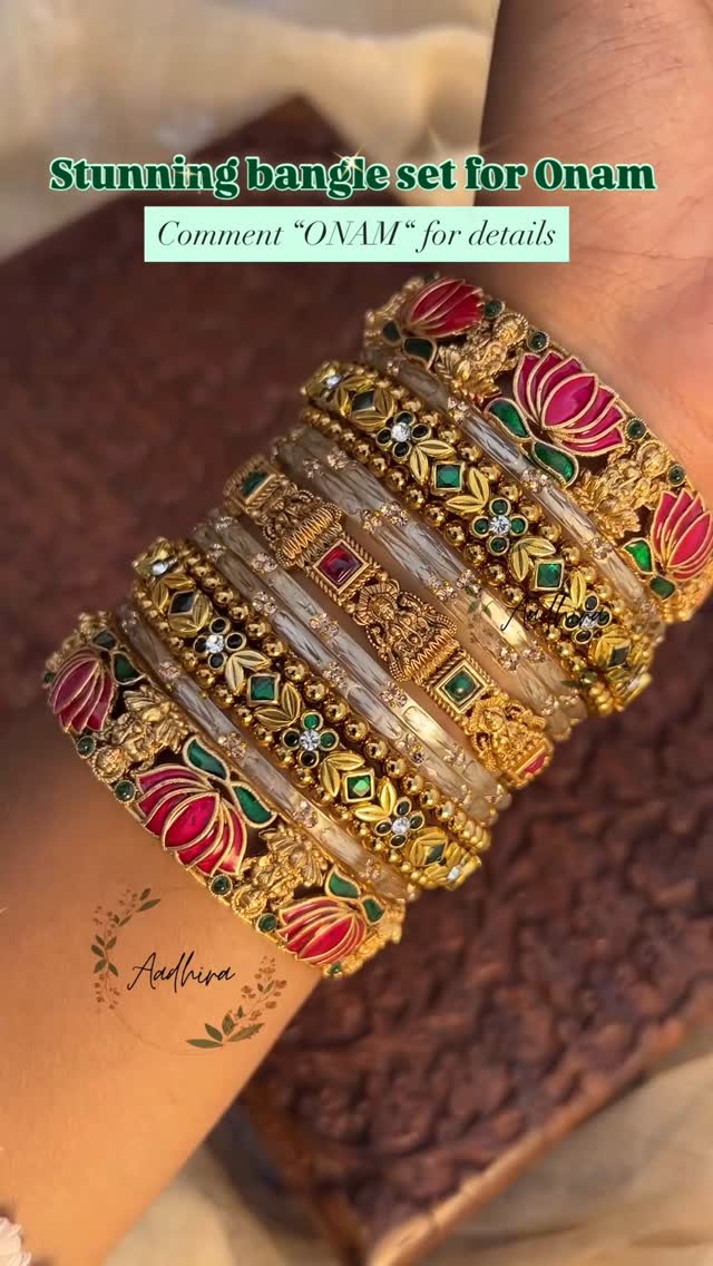 Lotus and Lakshmi Bangle Set From 'Aadhira'