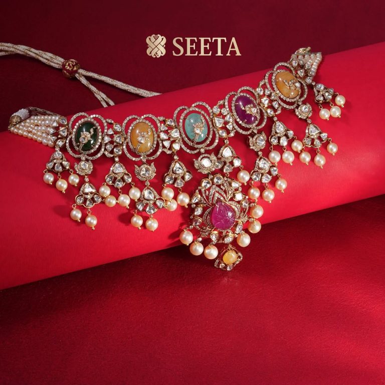Navratan Gold Polki Choker From 'Seeta Gold and Diamonds'
