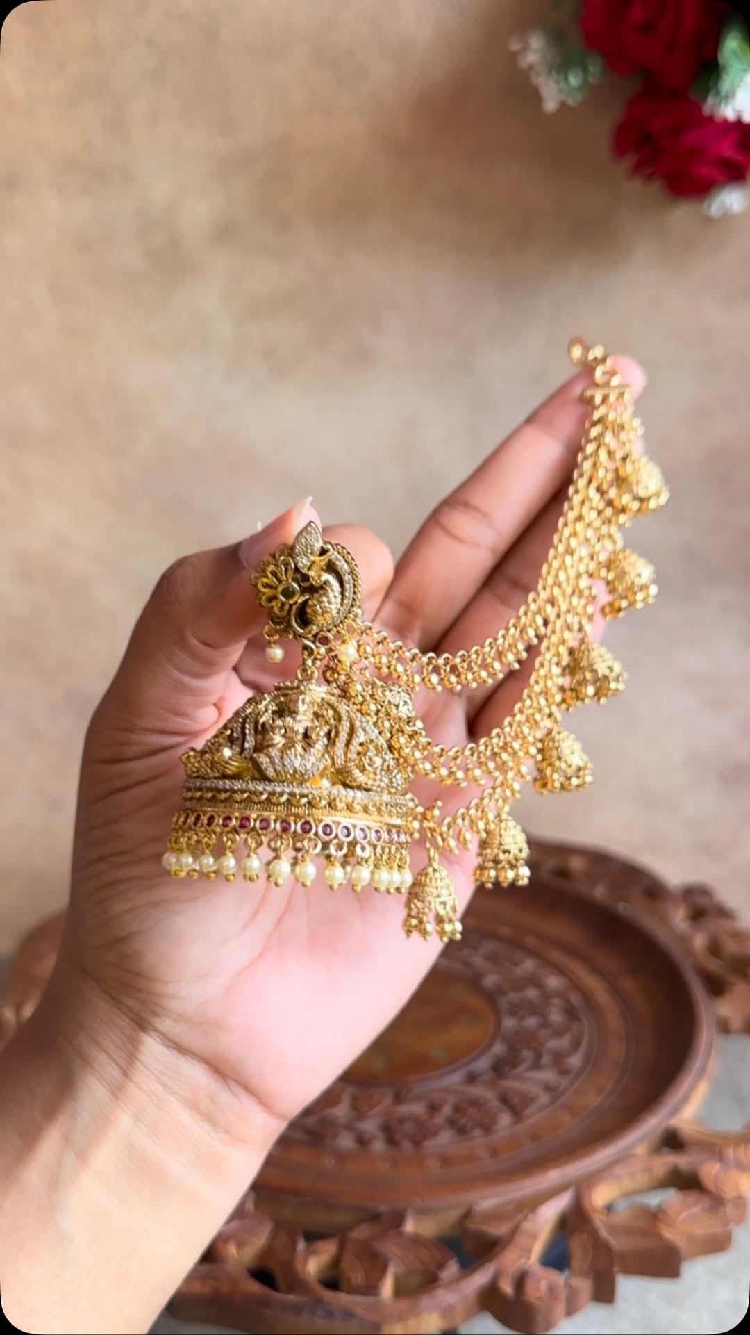 Traditional Jhumkas with Ear Chains From 'Aishi Jewellery'
