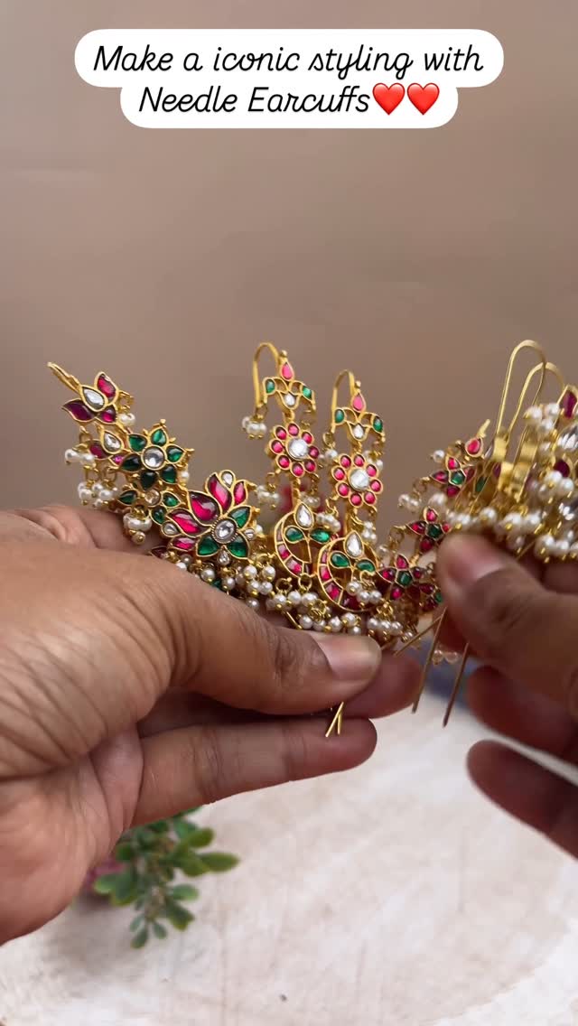 Traditional Kundan Pearl Earcuffs From 'Sparkles By Archana'