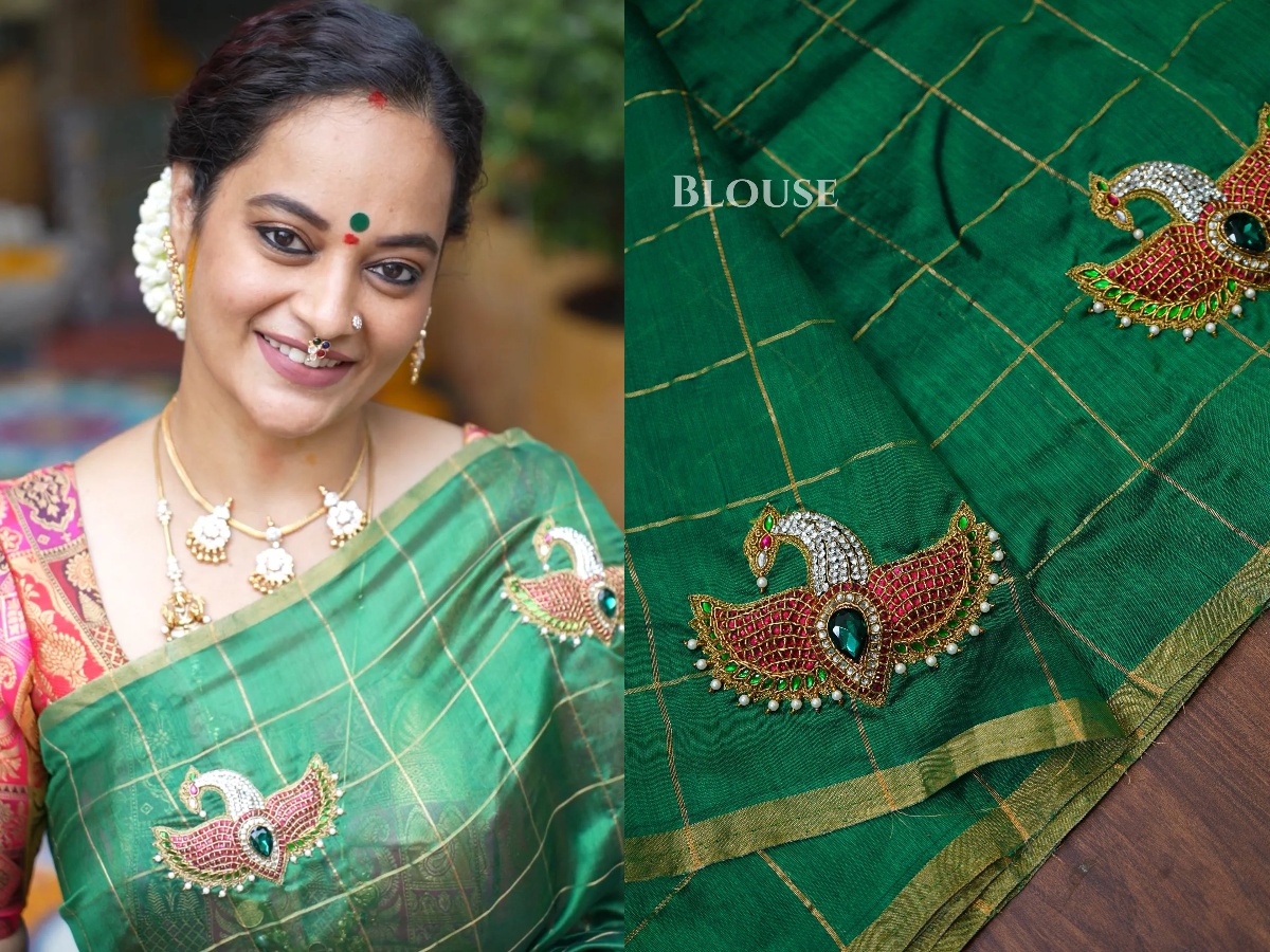 Chanderi Silk Mayapakshi Green Saree From 'Queens Jewel Emporium'