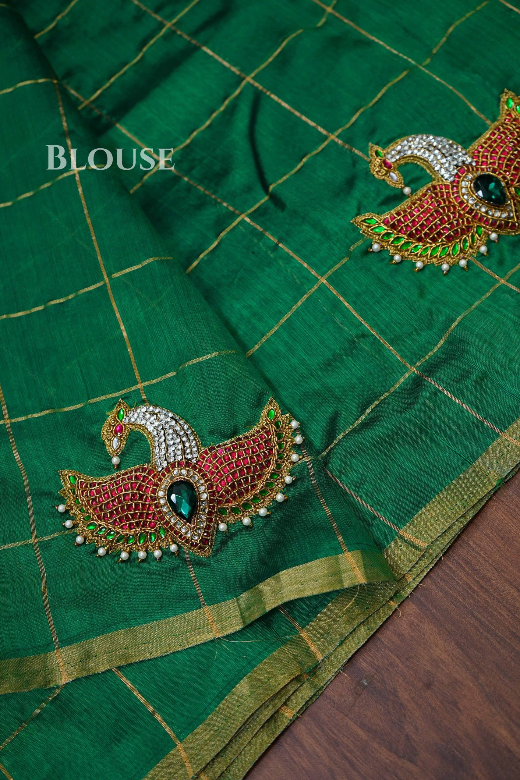 Chanderi Silk Mayapakshi Green Saree From 'Queens Jewel Emporium'