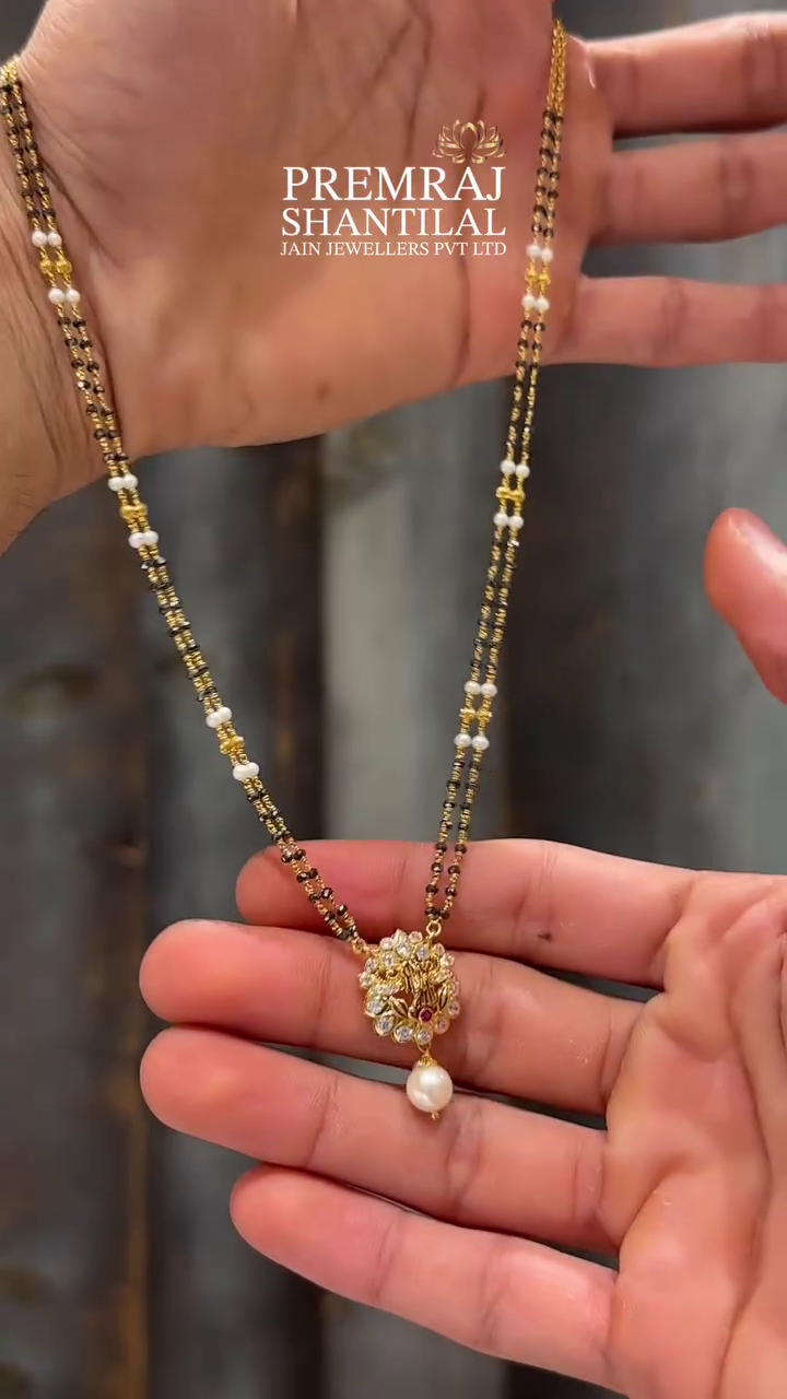 Gold Black Bead Chain Collection From 'Premraj Shantilal Jain Jewellers'