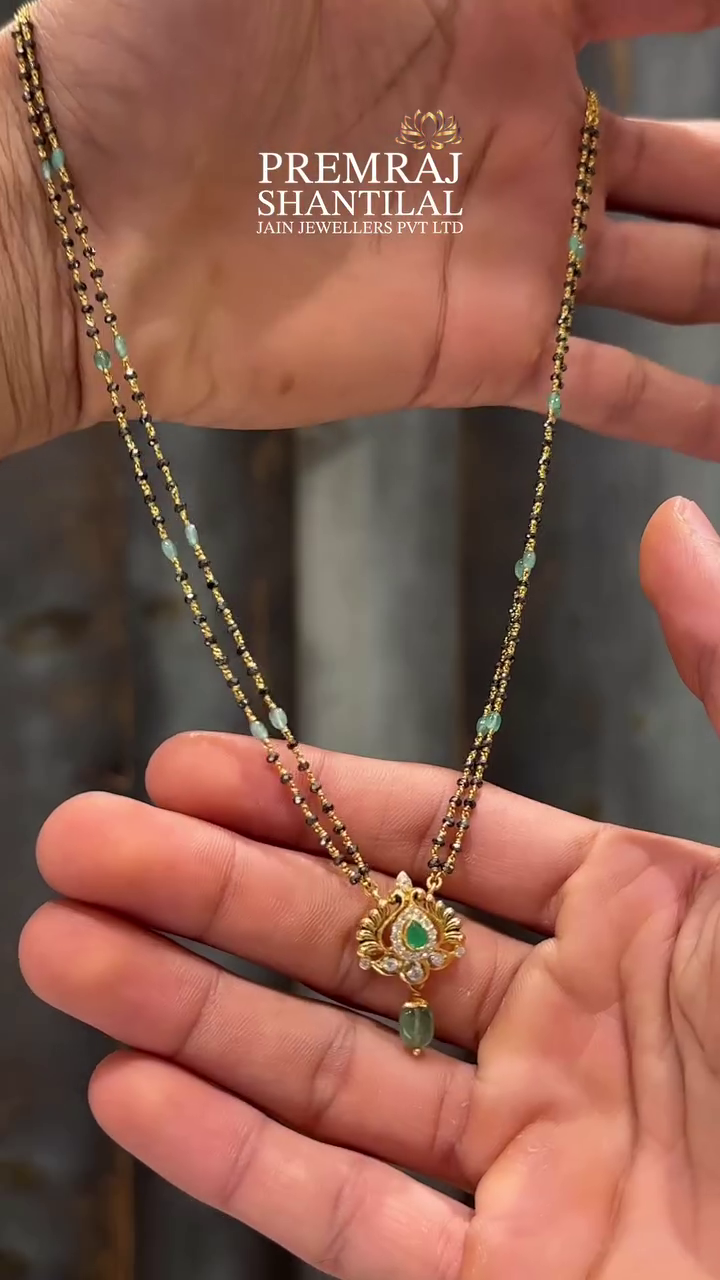 Gold Black Bead Chain Collection From 'Premraj Shantilal Jain Jewellers'
