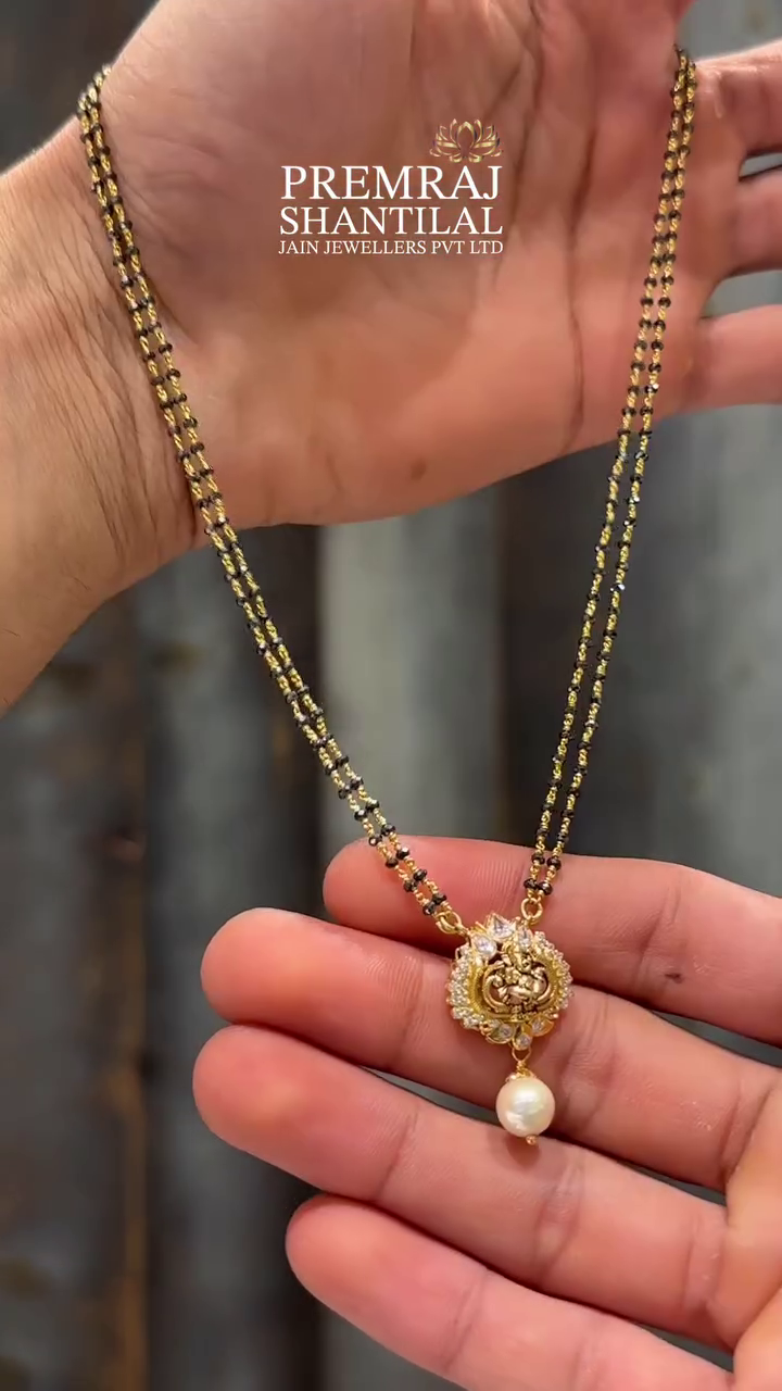 Gold Black Bead Chain Collection From 'Premraj Shantilal Jain Jewellers'