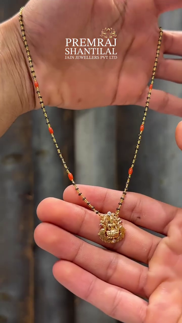 Gold Black Bead Chain Collection From 'Premraj Shantilal Jain Jewellers'