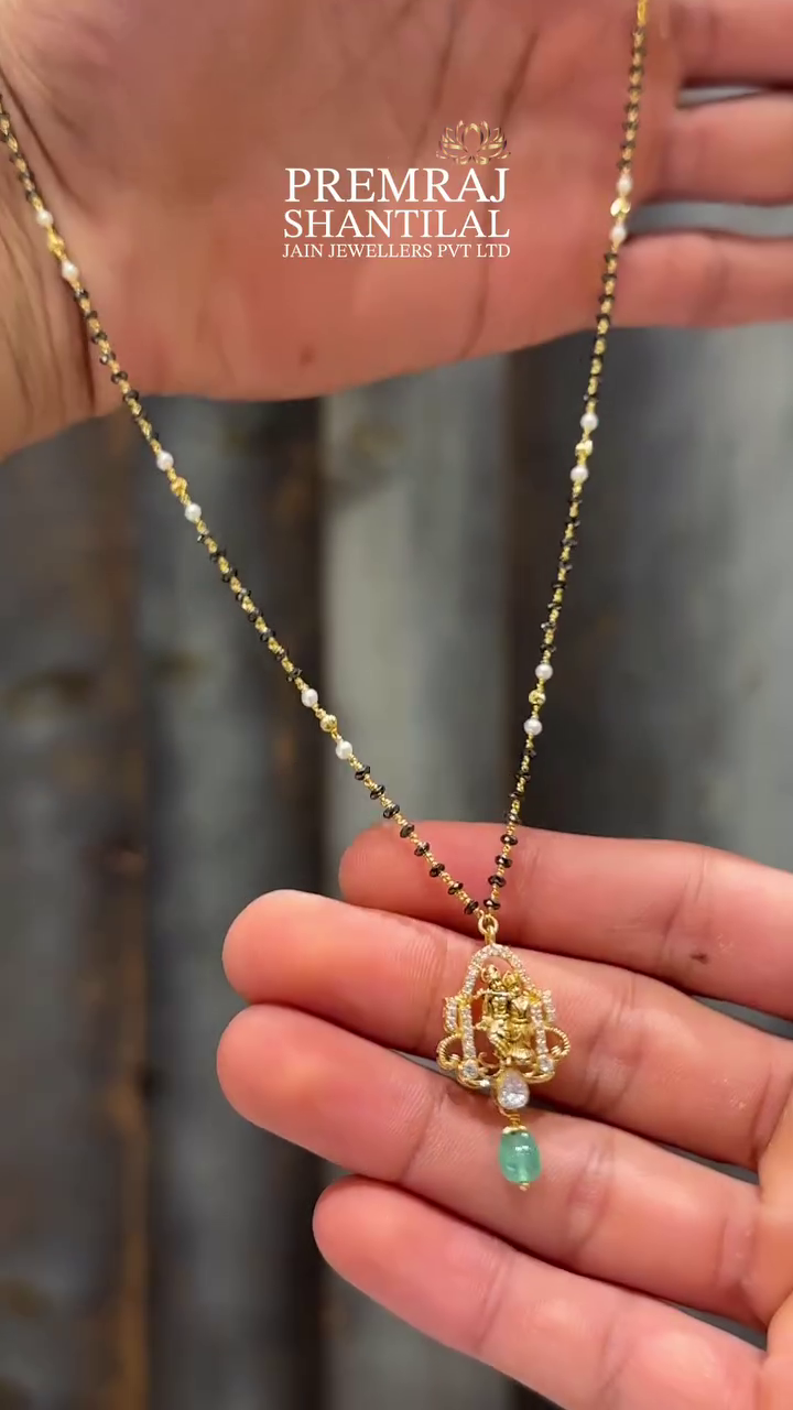 Gold Black Bead Chain Collection From 'Premraj Shantilal Jain Jewellers'