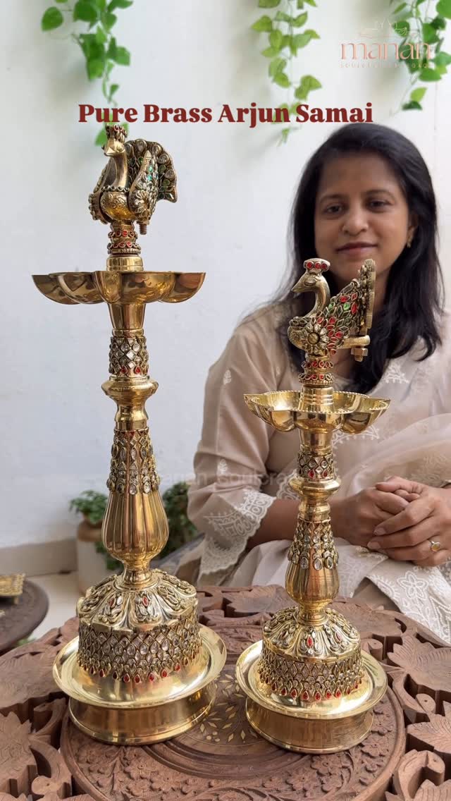 Antique Peacock Long Lamps From 'MANAN Soulcrafted'
