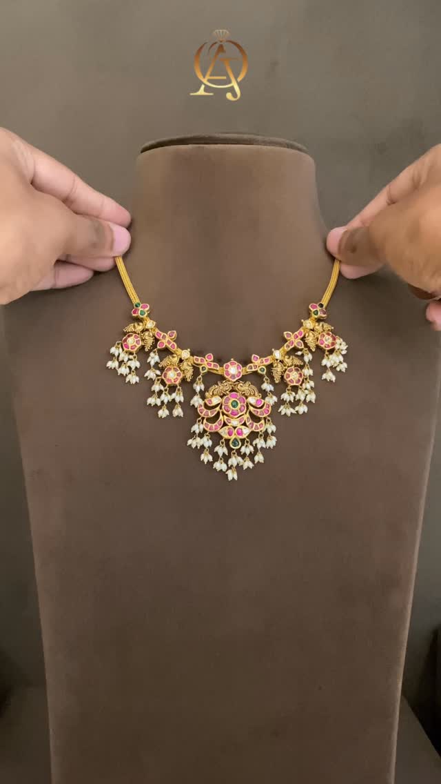 Antique Finish Gold Necklace From 'Ajay Omprakash Jewellers'