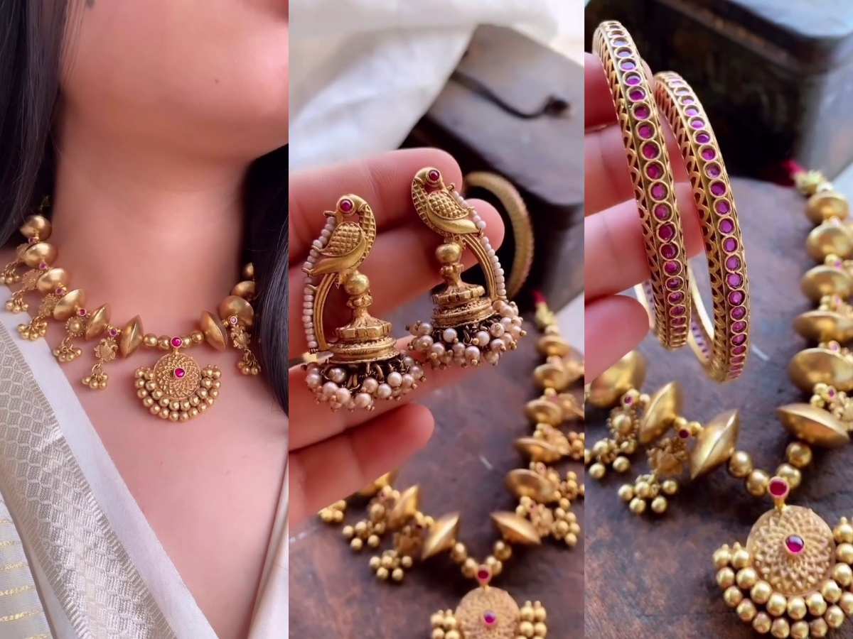 Antique Necklace with Bangles From 'Silver Canvas By Arnav'