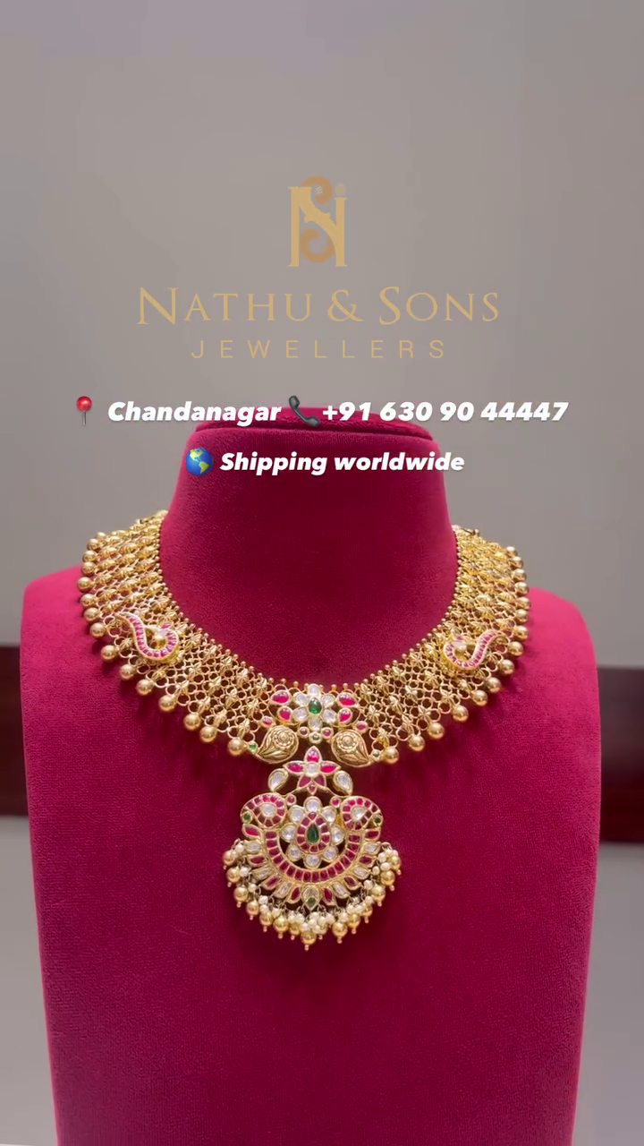 Bridal Antique Gold Necklace From 'Nathu and Sons Jewellers'