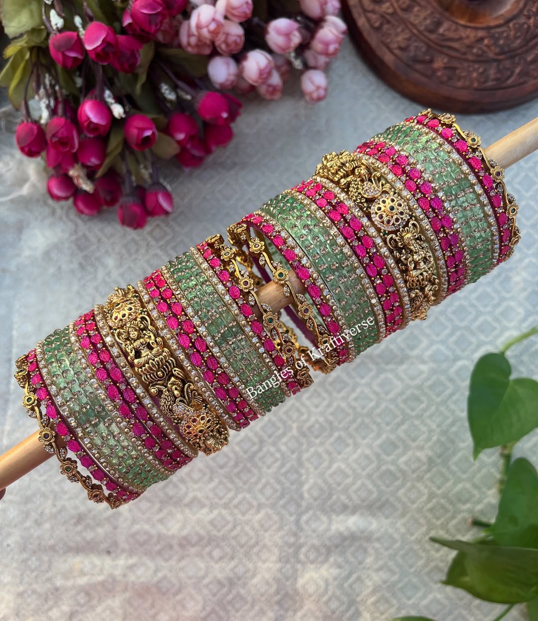 Customised Lakshmi and Glass Bangle Sets From 'Bangles of Kraftiverse'