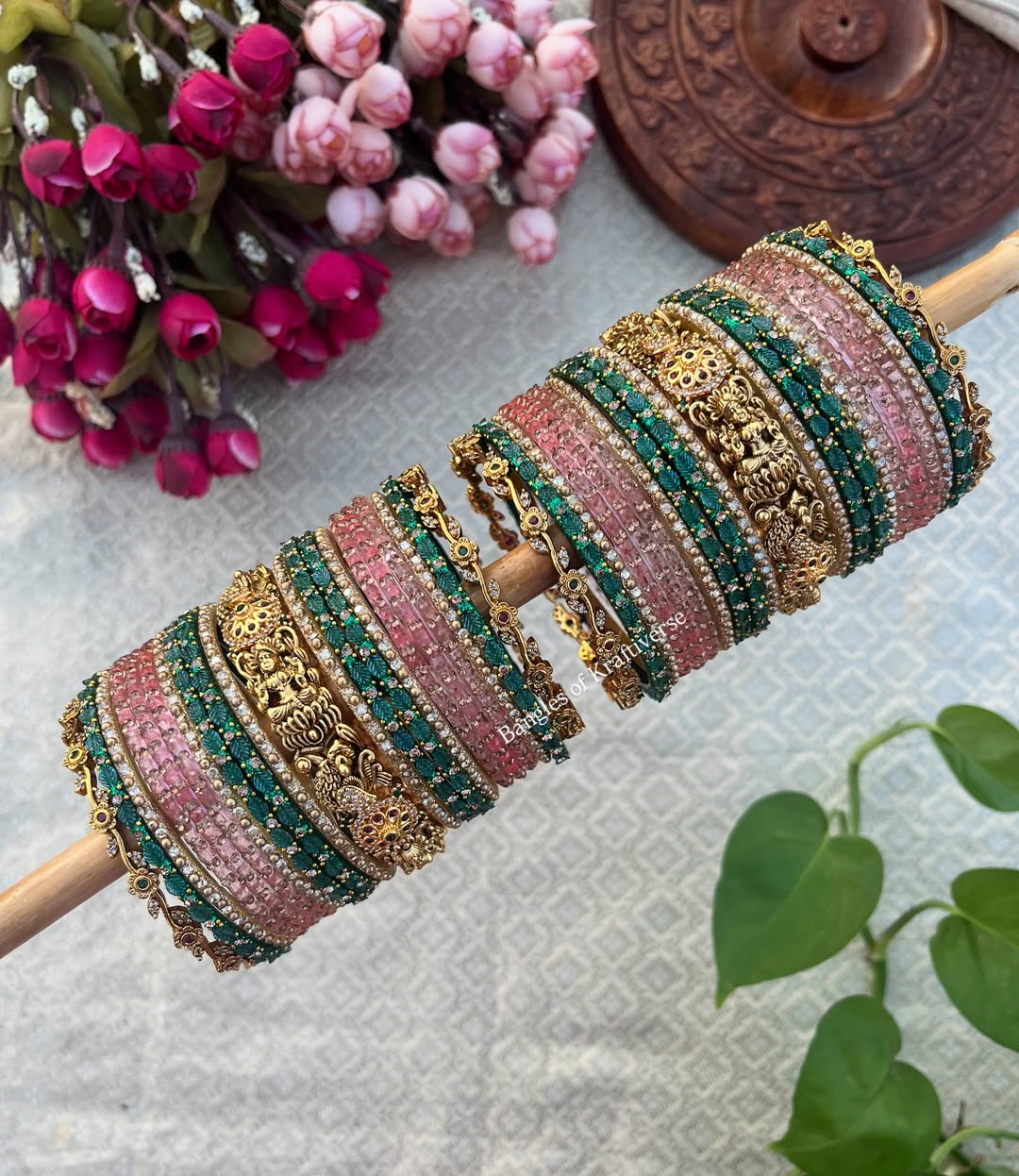 Customised Lakshmi and Glass Bangle Sets From 'Bangles of Kraftiverse'