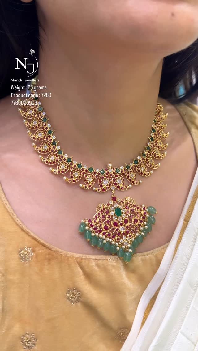 Gold Mango Ruby Necklace From 'Nandi Jewels'