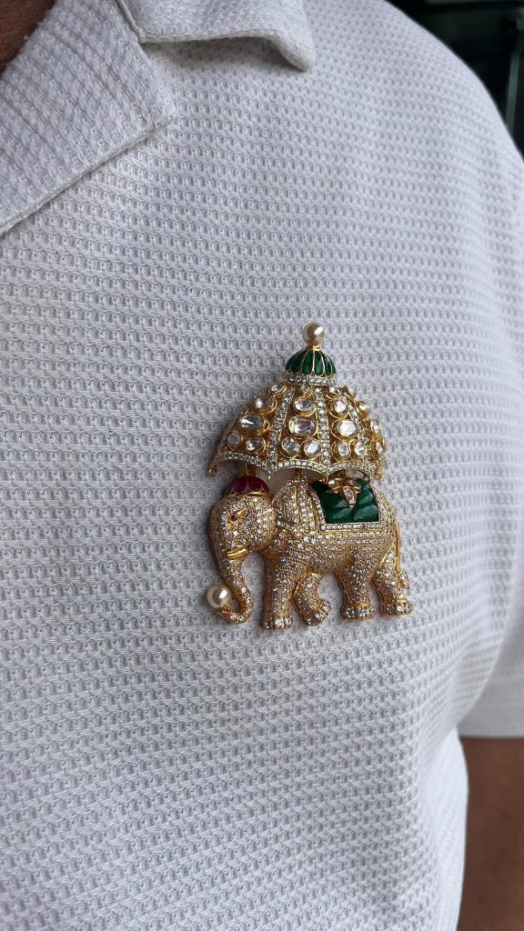 Gold Plated Elephant Brooche From 'Creative gems and jewels'