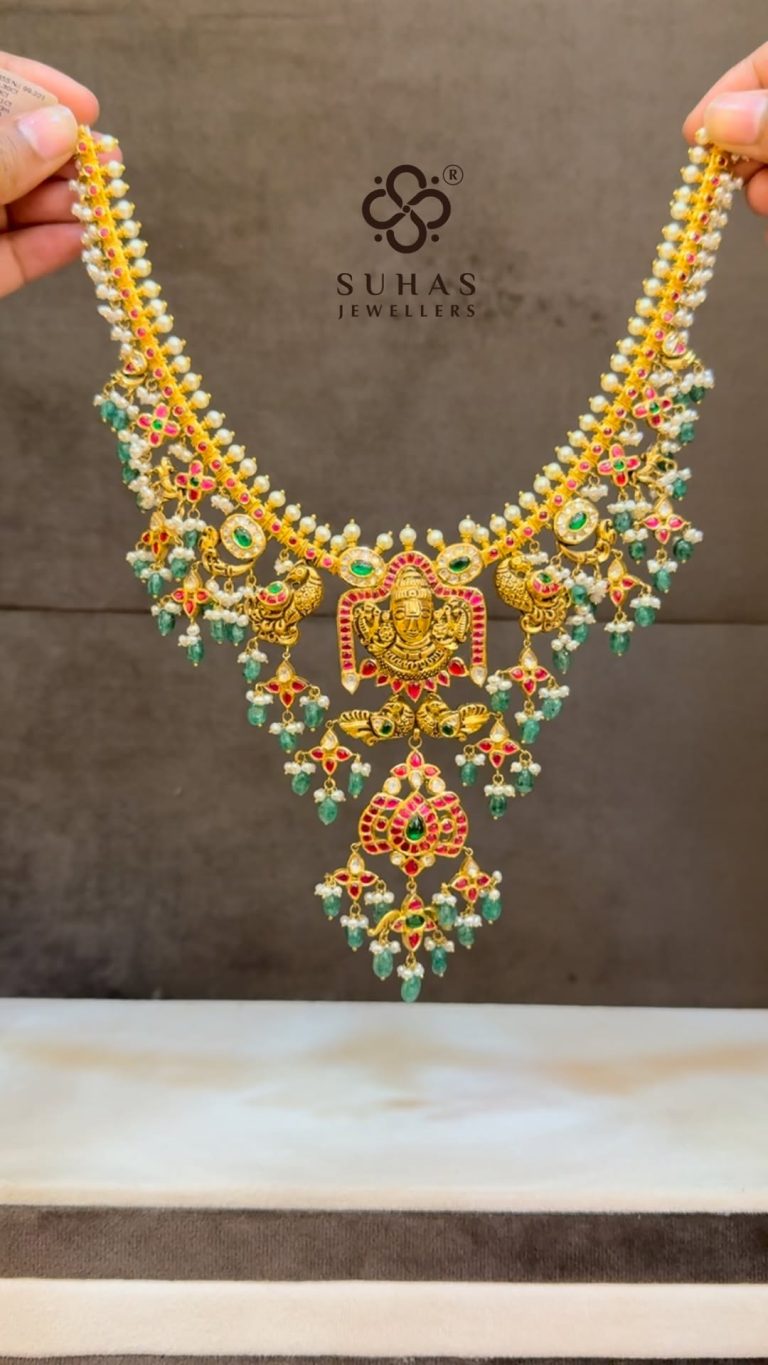Gold Venkateshwara Kundan Necklace From 'SLSJ Khammam'