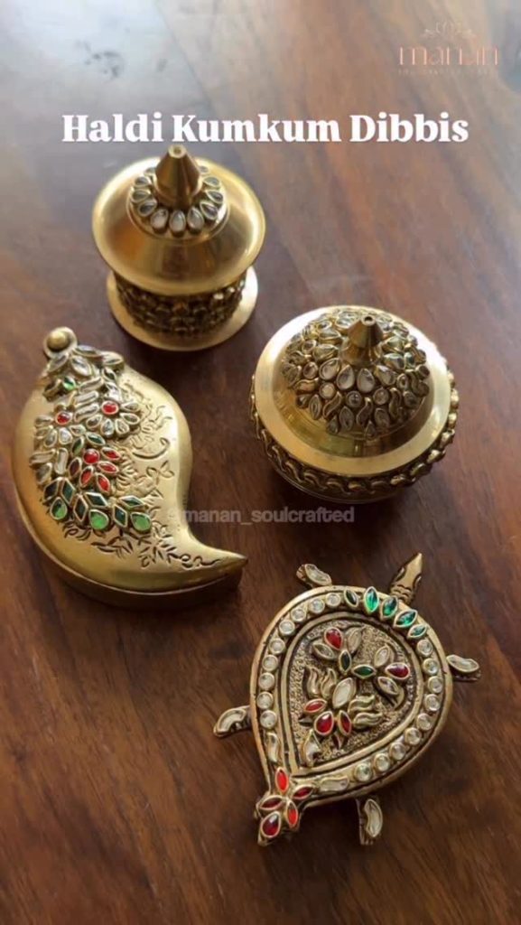 Handcrafted Brass Kumkum Boxes From 'Manan Soulcrafted'