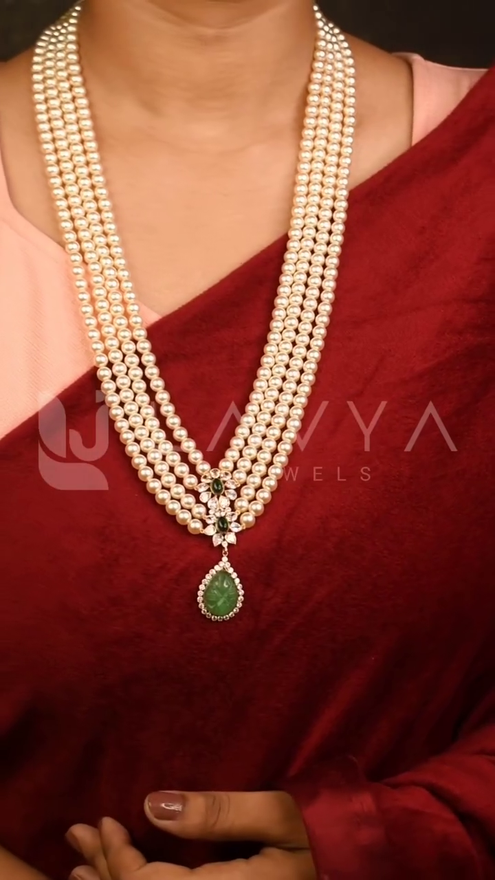 Layered Gold Pearl Mala From 'Lavya Jewels'