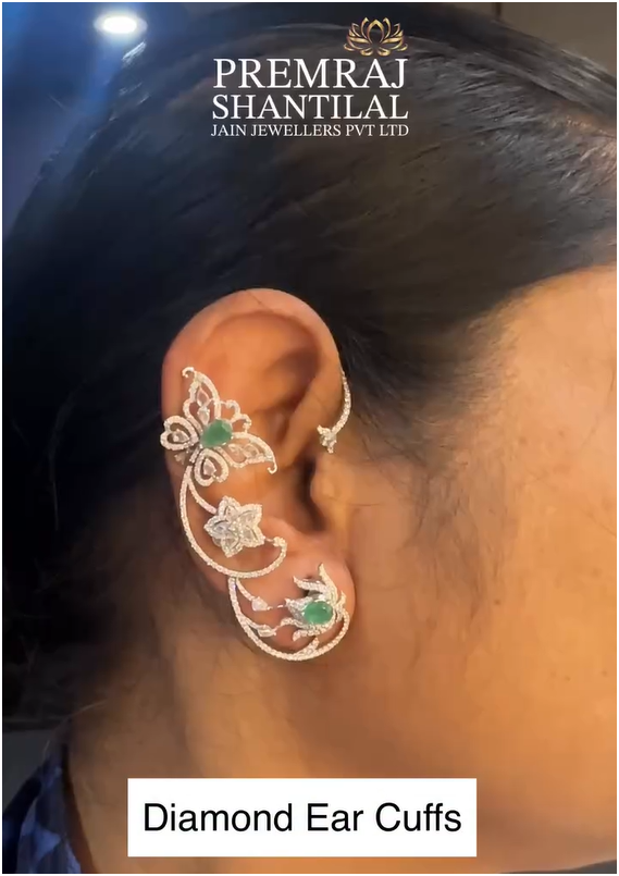 Diamond Ear Cuffs From 'Premraj Shantilal Jain Jewellers'