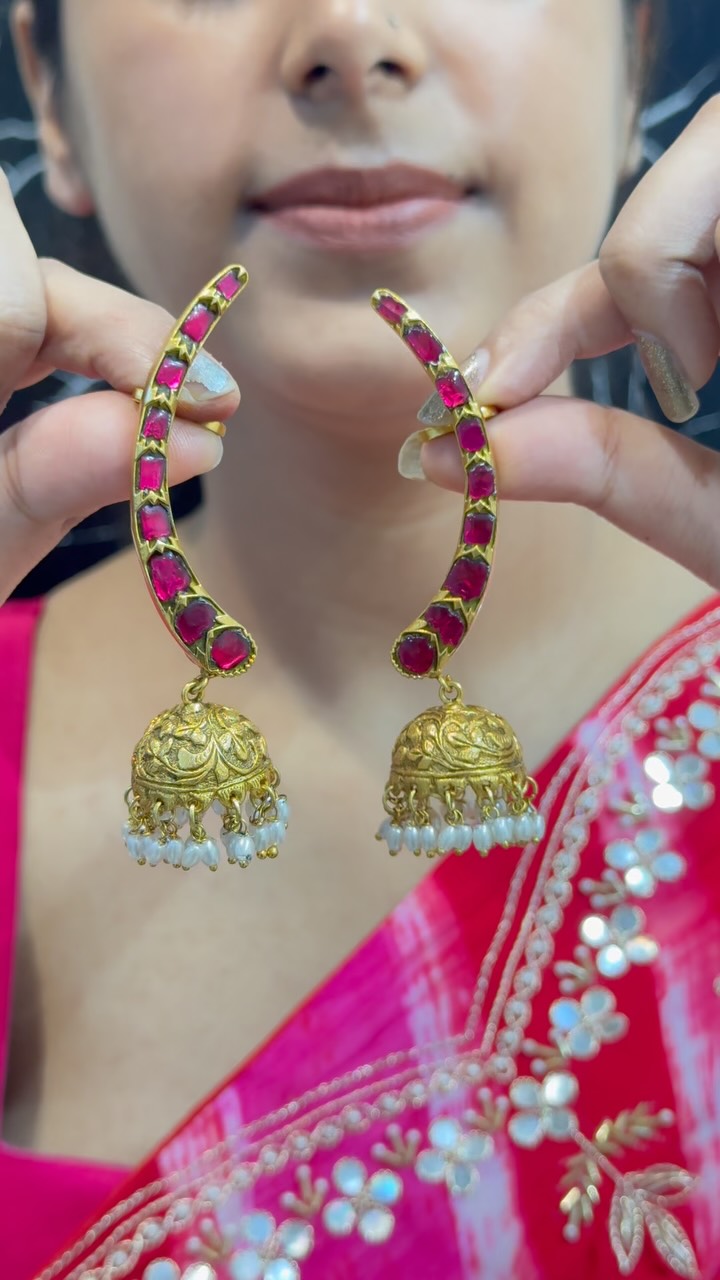 Ruby Ear Cuffs with Jhumkas From ‘Shirini Jewellery Shop’