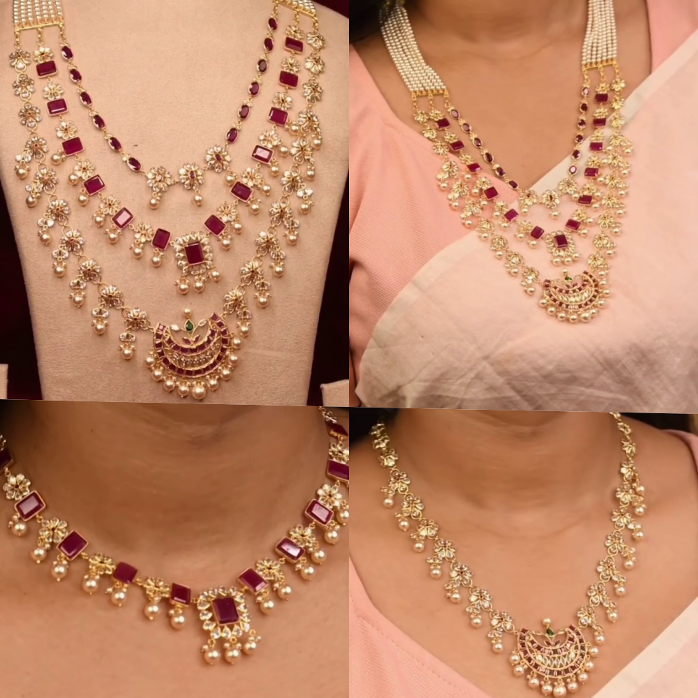 3-Tiered Layered Long Necklace From 'Lavya Jewels'