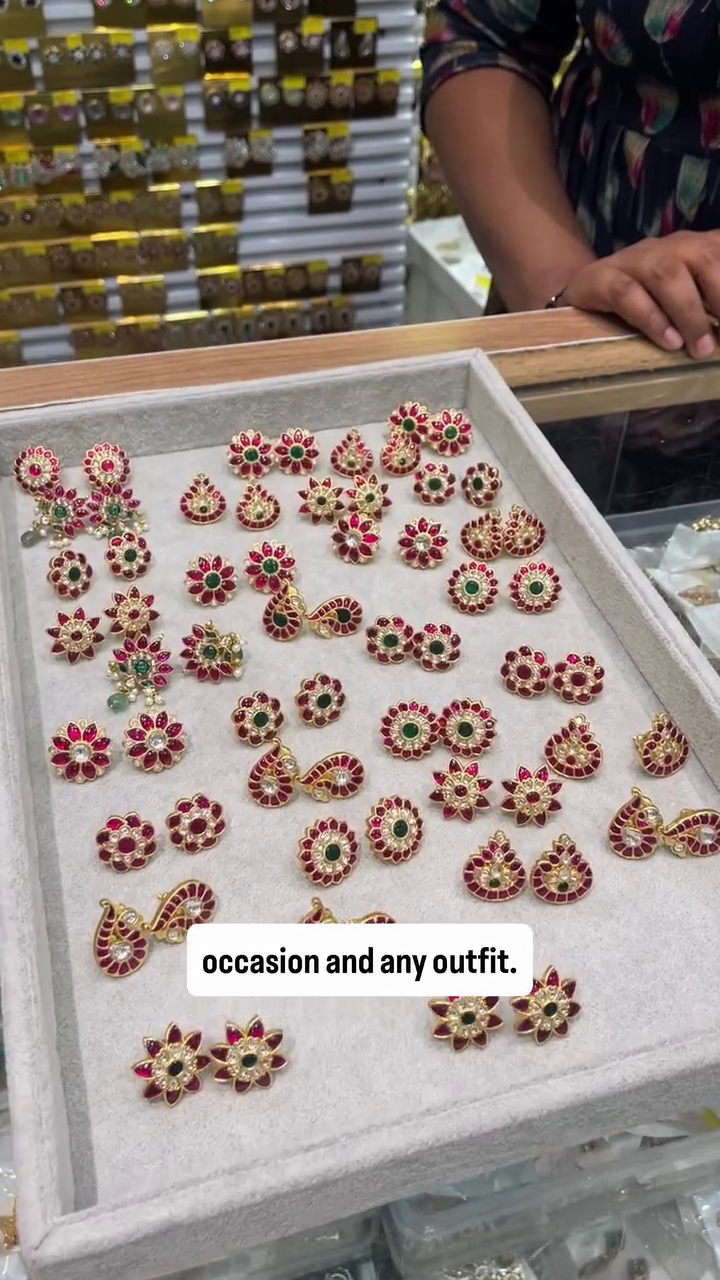 Jadau Kundan Ear Studs From 'Mahila Fashion Jewellery'